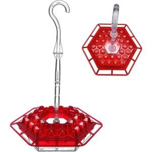 Sherem Hummingbird Feeder Outdoor Red Leakproof Ant Moat 8 Feeding Ports